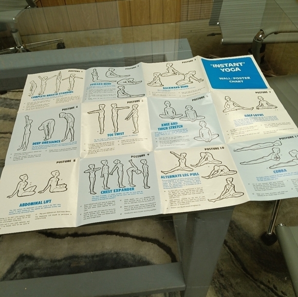 Instant Yoga Cassette Tape & Wall/Poster Chart Exercise Meditation Stretching - Picture 2 of 4